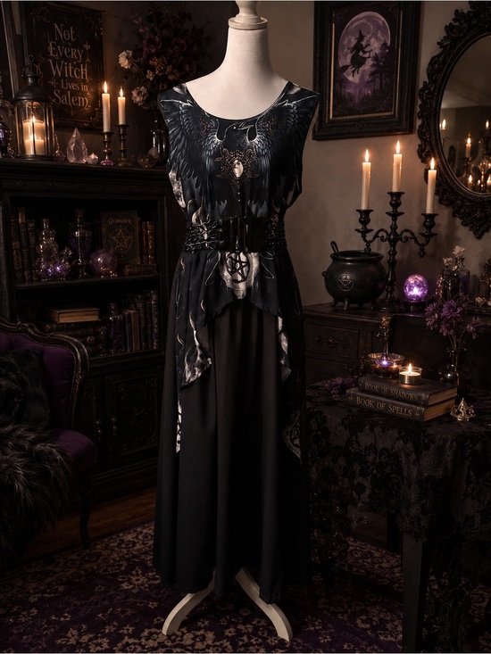 Alternative Dresses & Skirts - Gothic Witchy Maxi Dress